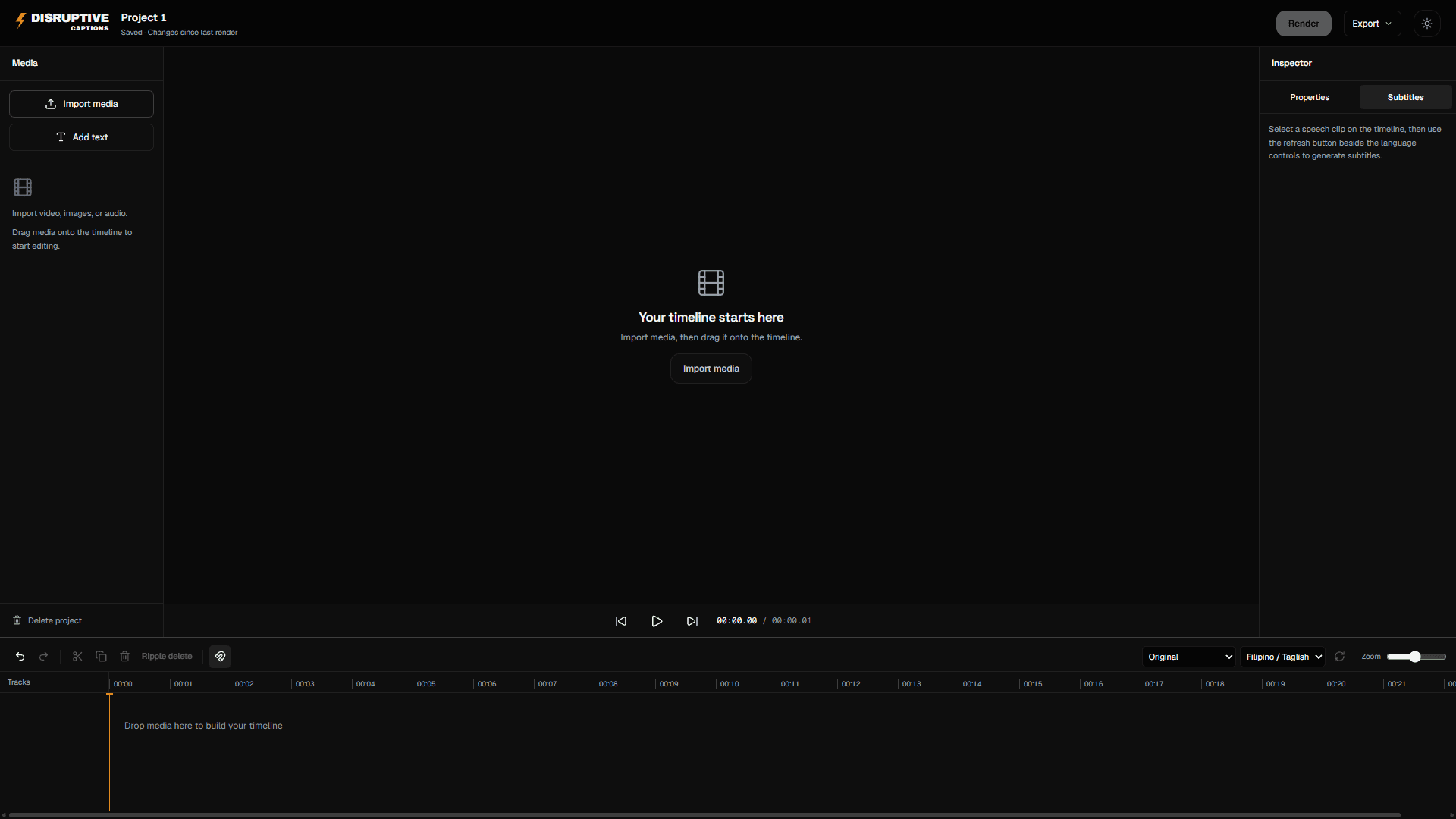 Disruptive Captions project screenshot