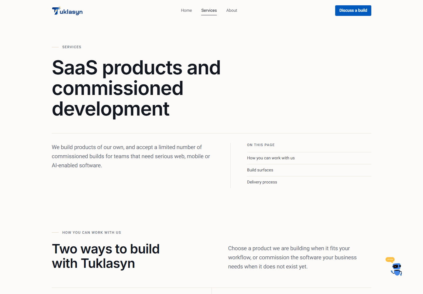 Services and commissioned development